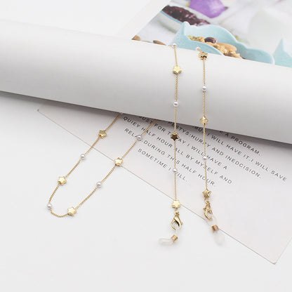 Elegant Pearl Chain Eyewear Holder Acalora