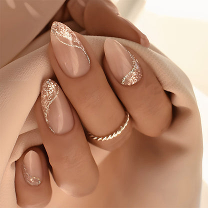 Glittering Elegant Press-On Nail Set Acalora
