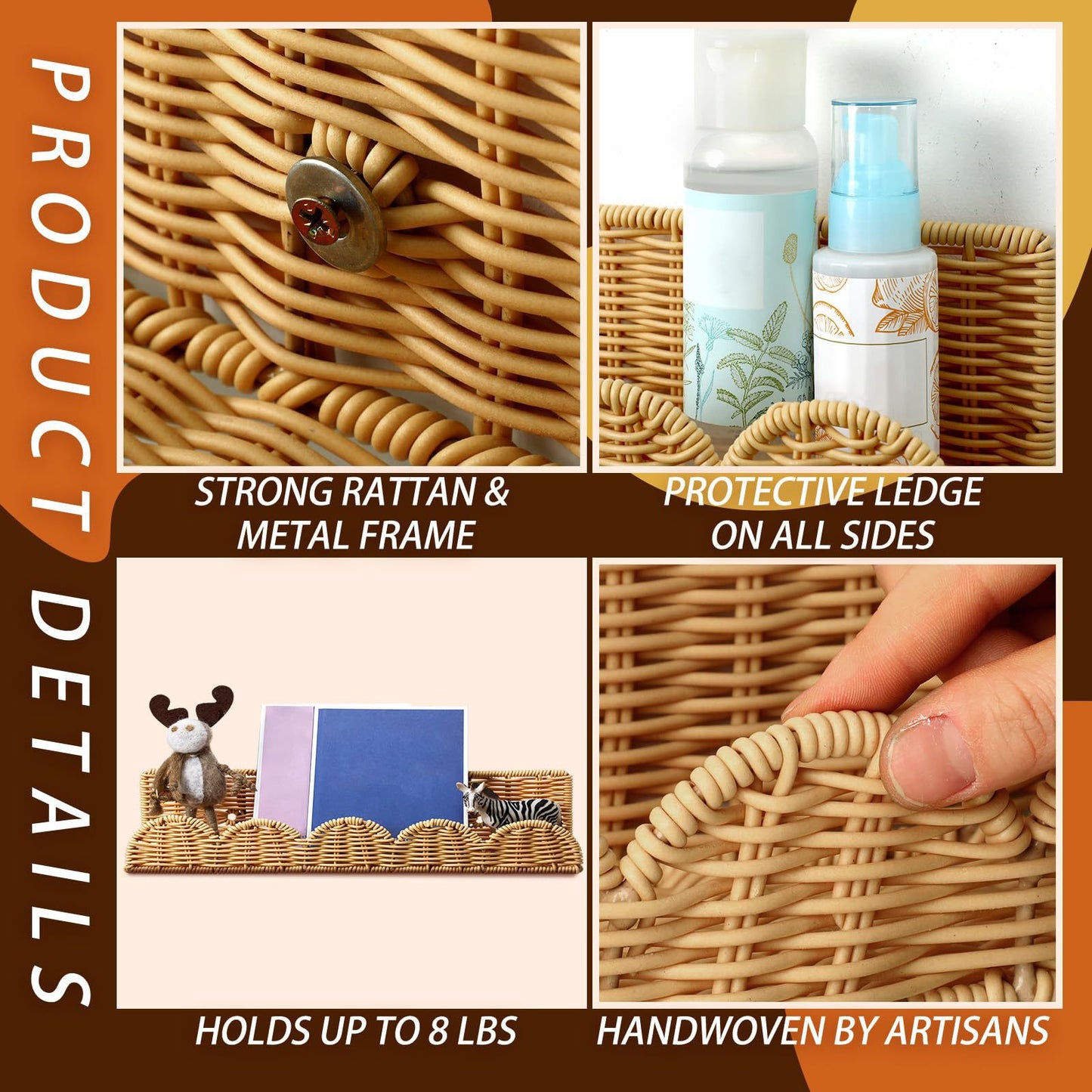 Rattan step shelf Acalora