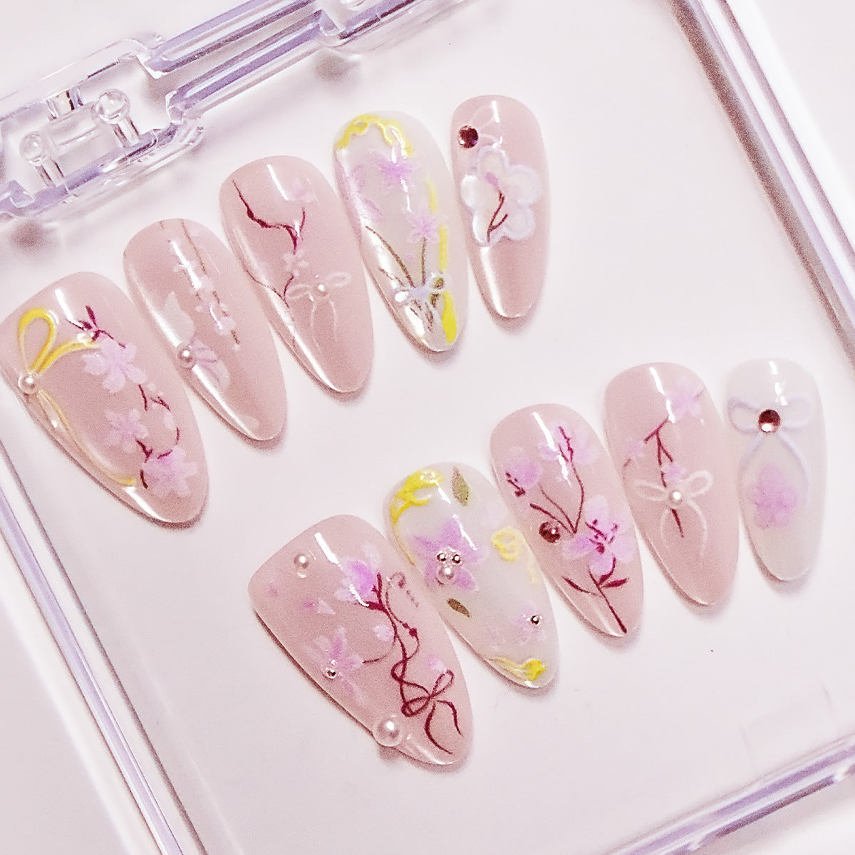 Floral Pattern Gel Nail Art Acalora