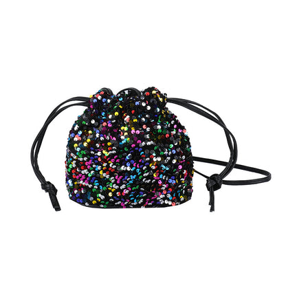 Glittery Sequin Drawstring Mini Bag Acalora