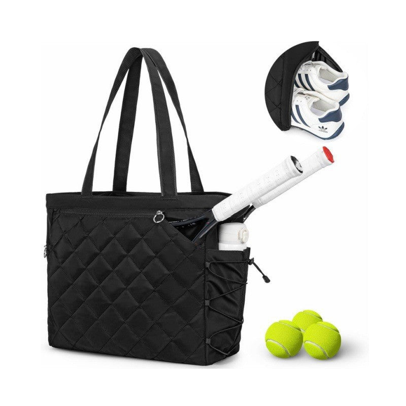 Quilted Sports Tote Bag with Shoe Compartment Acalora