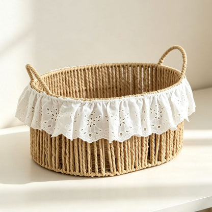 Charming storage basket with ruffle detail Acalora