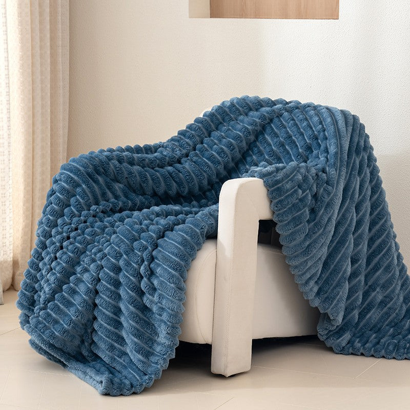 Textured Plush Throw Blanket