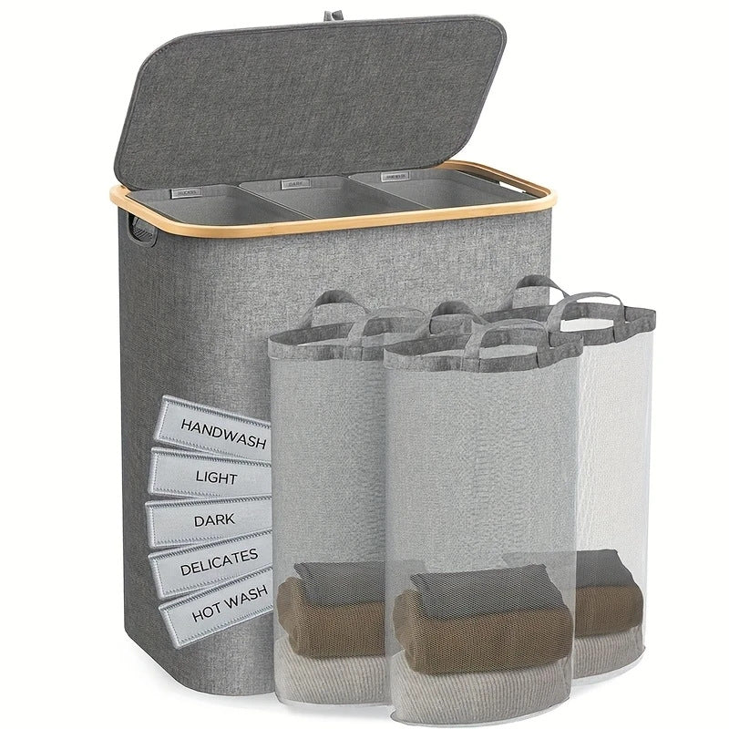 Laundry separation system with multiple compartments and lid Acalora