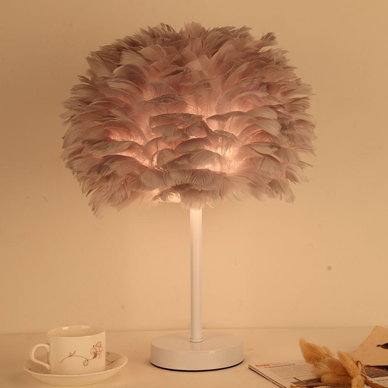 Feathered Decorative Table Lamp