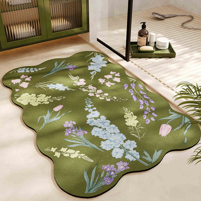 Floral Pattern Bath Mat
