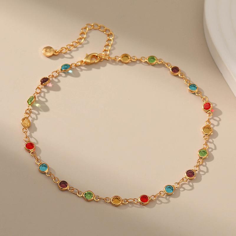 Colorful Gemstone Ankle Bracelet Acalora