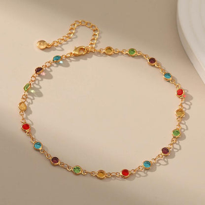Colorful Gemstone Ankle Bracelet Acalora