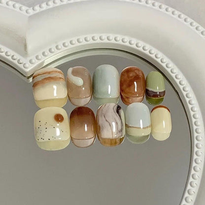 Artificial nails in elegant marble design Acalora