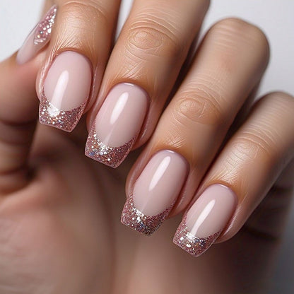 Artificial nails in elegant French tip design Acalora