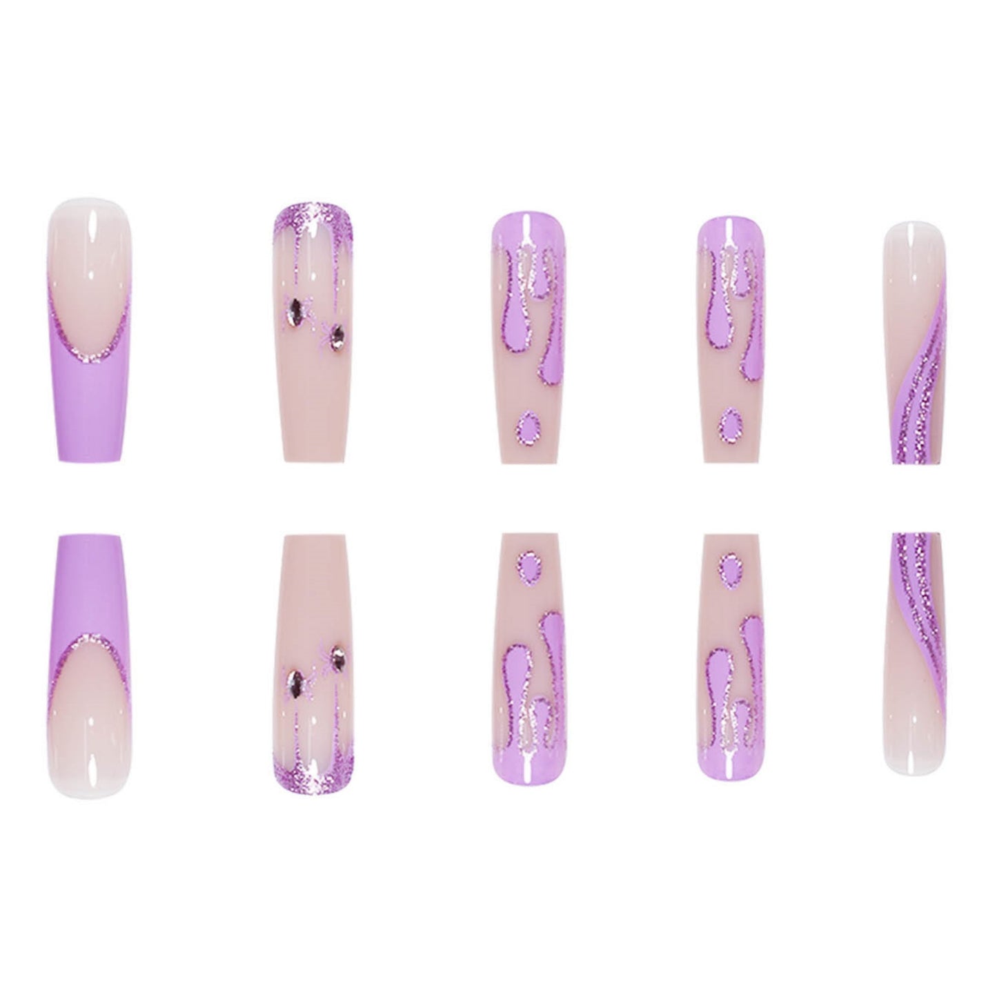 Glamorous Decorative Press-On Nail Extensions Acalora