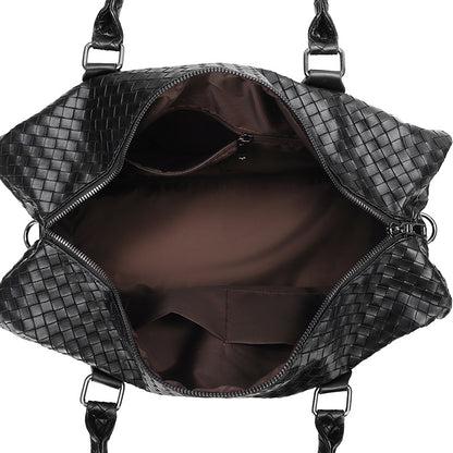 Premium Woven Leather Duffel Bag Acalora
