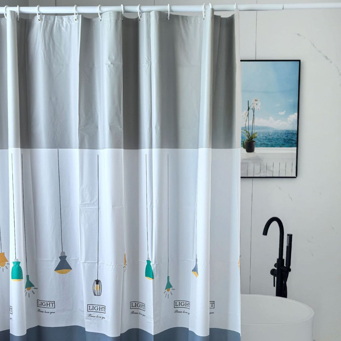Light-Inspired Shower Curtain