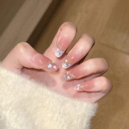 Heart-Themed Stiletto Press-On Nail Set Acalora