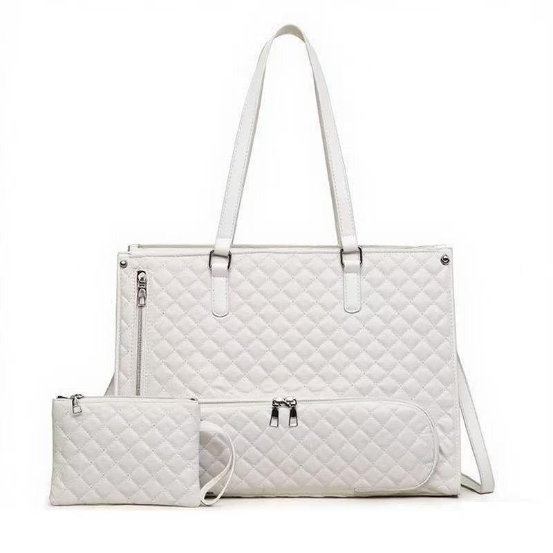 Quilted Multi-Pocket Insulated Lunch Tote Acalora