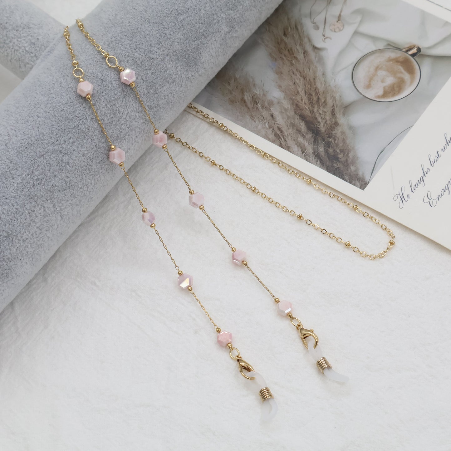 Elegant Gold Chain Necklace with Gemstones Acalora