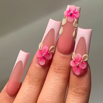 Floral Embellished Nail Art Extensions Acalora
