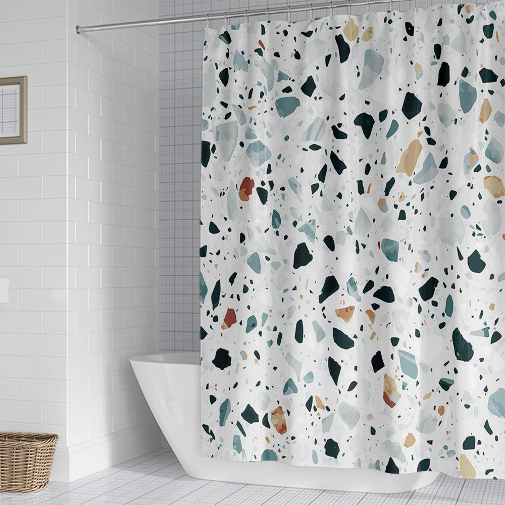 Stylish Terrazzo Print Shower Curtain