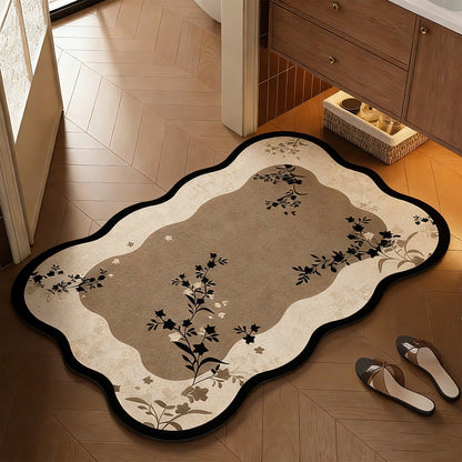 Floral Design Bathroom Mat