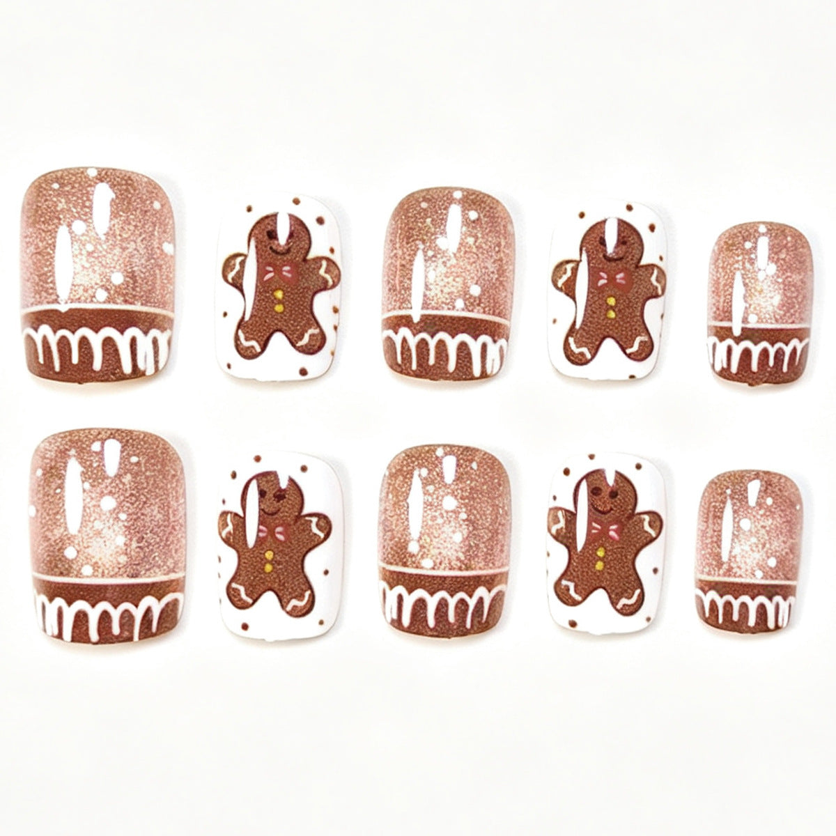 Gingerbread-Themed Nail Art Set Acalora