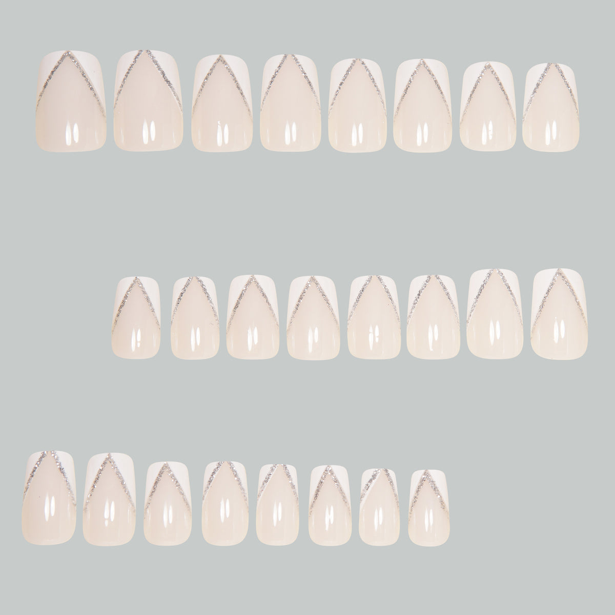 Elegant Press-On Nail Art Tips with Rhinestone Accents Acalora