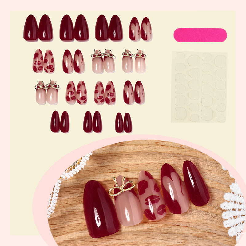 Detailed Decorative Press-On Nail Set Acalora