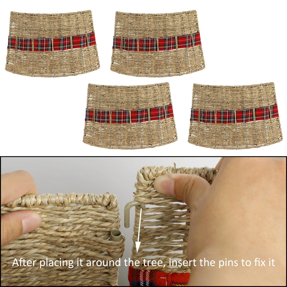 Decorative Christmas tree stand made of wicker Acalora