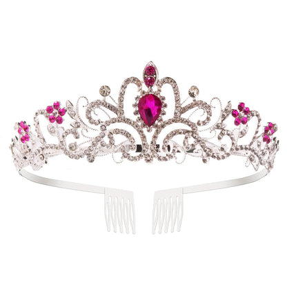 Ladies' Sparkling Crystal Tiara with filigree design wreath