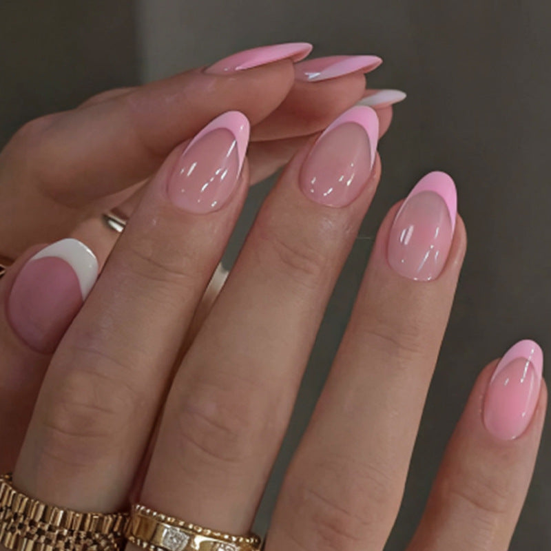 Premium Press-On Nail Set with Elegant French Tip Design Acalora