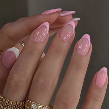 Premium Press-On Nail Set with Elegant French Tip Design Acalora
