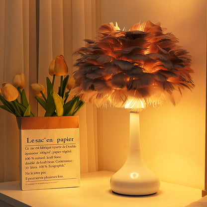 Feather-Style Illuminated Table Lamp