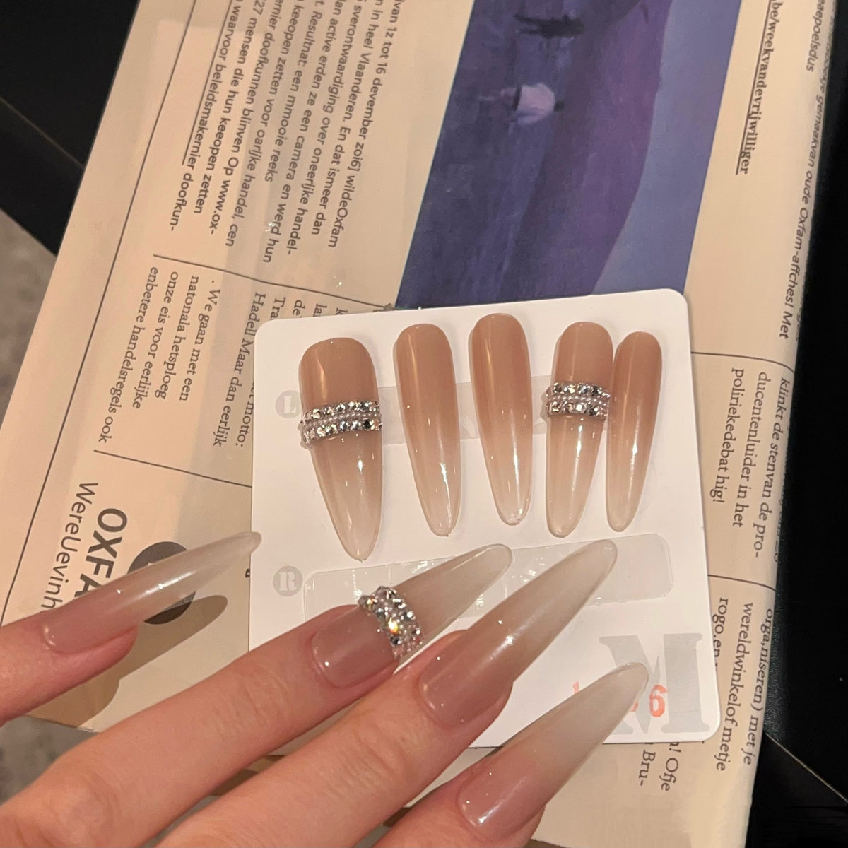 Artistic Stiletto Press-On Nail Set with Charming Patterns Acalora