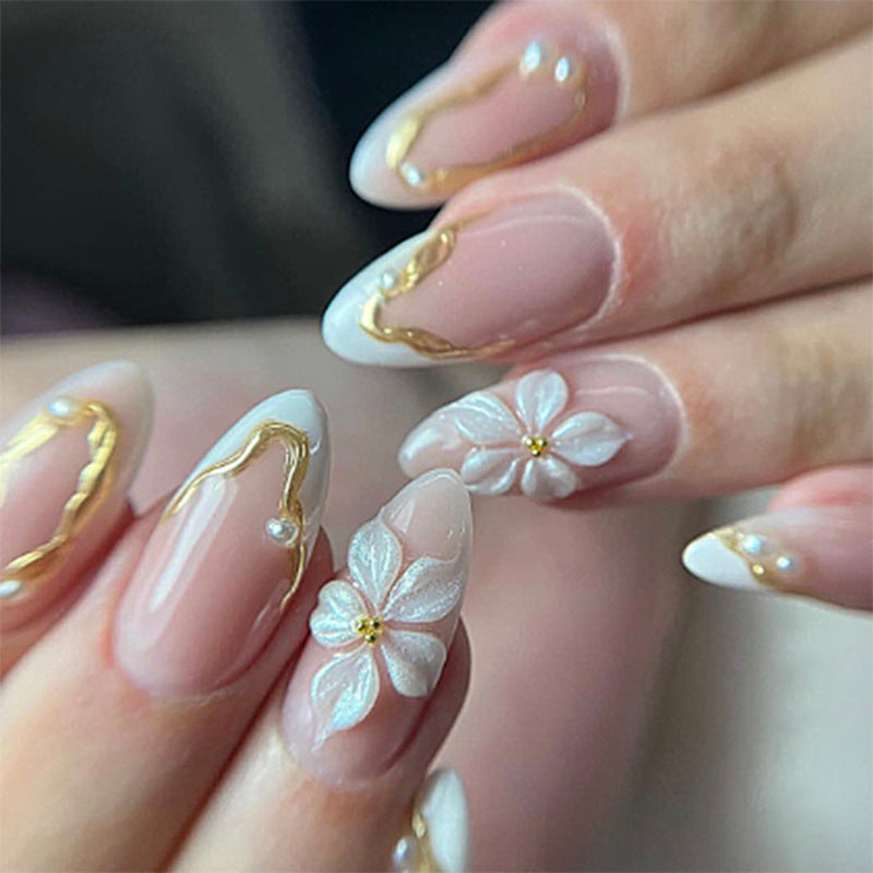 Elegant Floral Design Press-On Nails Acalora