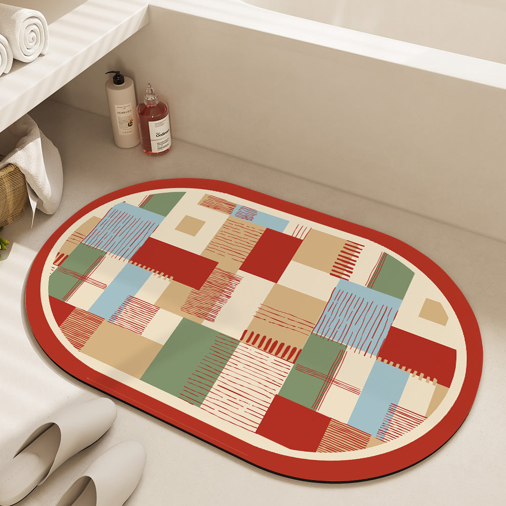 Geometric Pattern Bath Mat Acalora