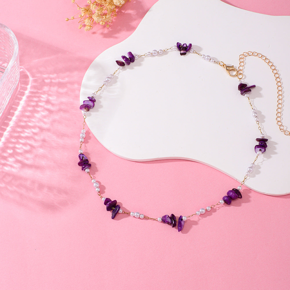 Elegant Floral Beaded Necklace Acalora