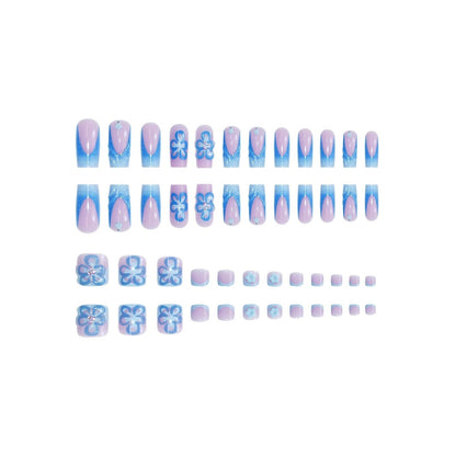 Artistic Floral Acrylic Press-On Nails Acalora