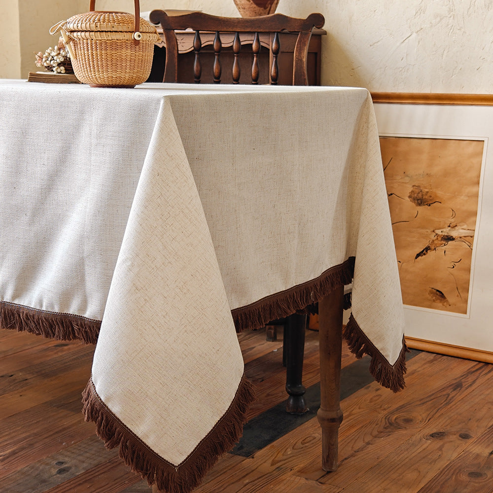 Elegant Fringe Tablecloth