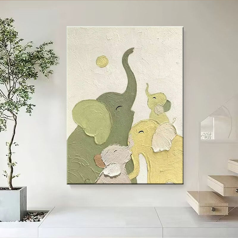 Elephant-Themed Canvas Artwork