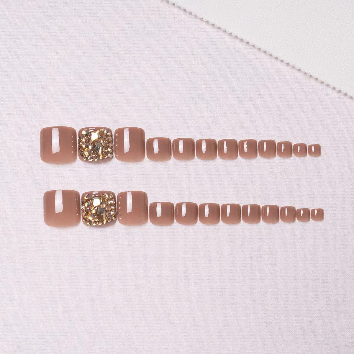 Decorative Rhinestone Press-On Toenails Acalora