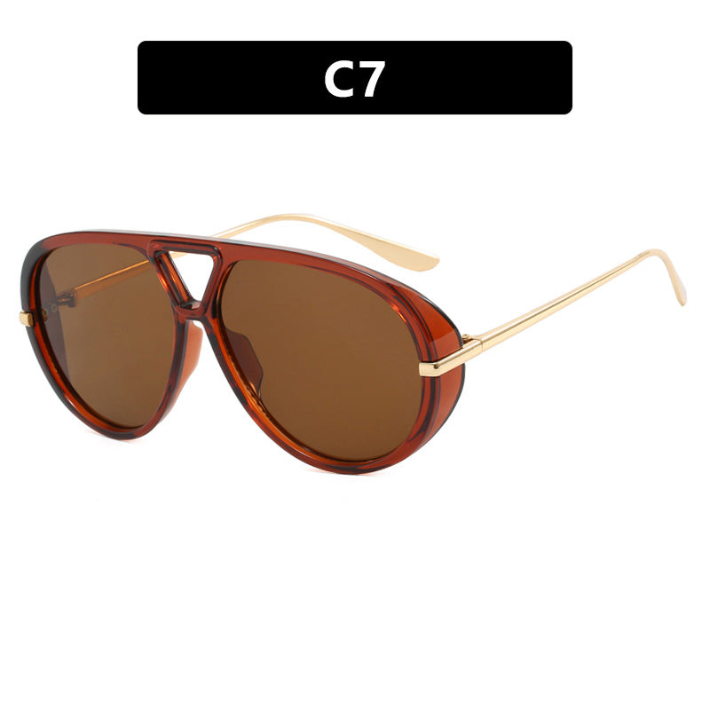 Women's oversized sunglasses with elegant plastic frame and mirrored lenses Karnz