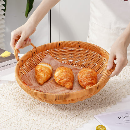 Handwoven Round Serving Basket Acalora