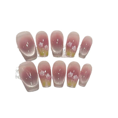 Floral Ombre Press-On Nails Acalora