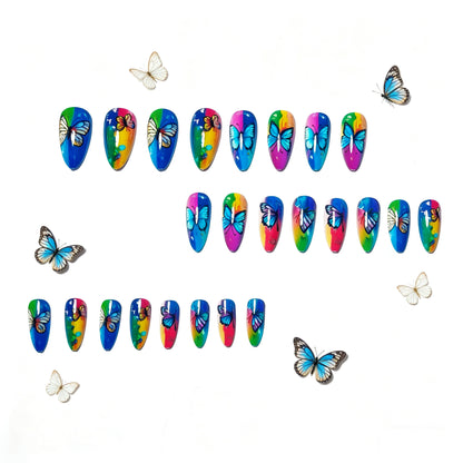 Butterfly-Inspired Vibrant Nail Art Acalora
