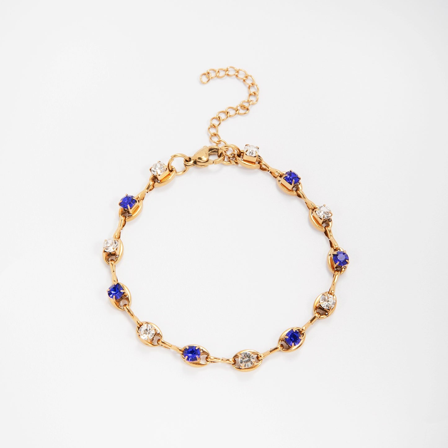 Elegant Gemstone Accent Link Bracelet Acalora