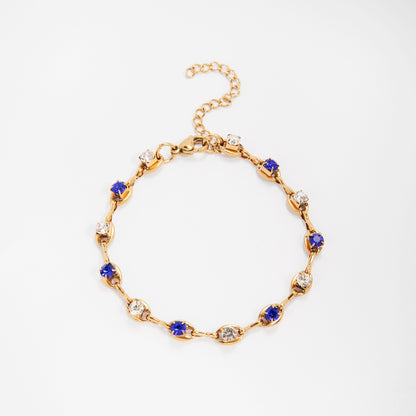 Elegant Gemstone Accent Link Bracelet Acalora
