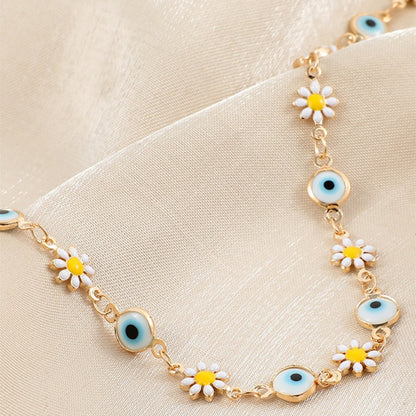 Flower and Eye Charm Bracelet Acalora