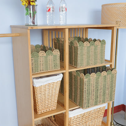 Storage basket with wave rim