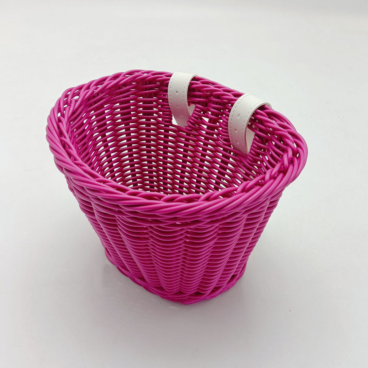 Decorative Woven Storage Basket with Leather Handles Acalora