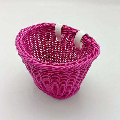 Decorative Woven Storage Basket with Leather Handles Acalora
